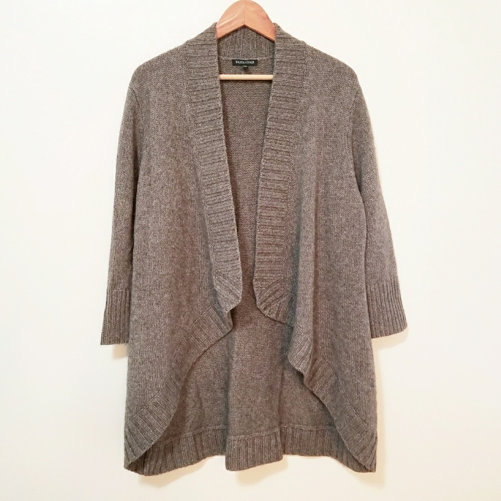 Eileen Fisher Yak Wool Open Front Cardigan Size L